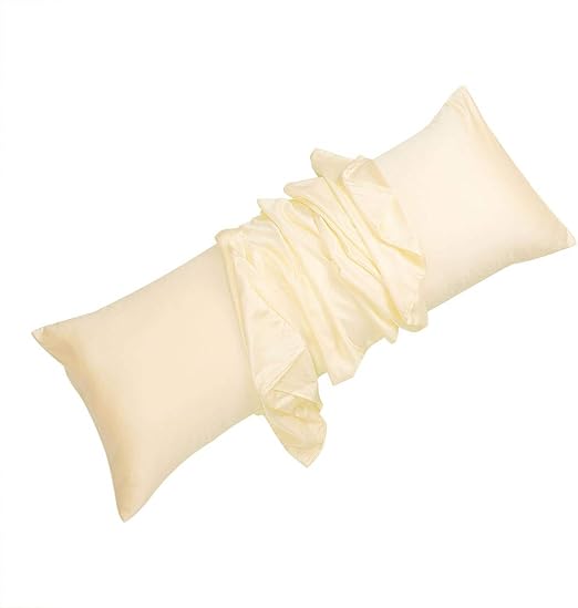 Amazon Com Uxcell Body Pillow Cover 20x48 Inch Cream Silky Satin