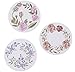 Drinks Coasters Set – 24 Pack Round Drink Absorbent Table Coasters with Floral Print, Heavyweight Paper Flower Coasters in 3 Watercolor Designs, 4 Inches in Diameter