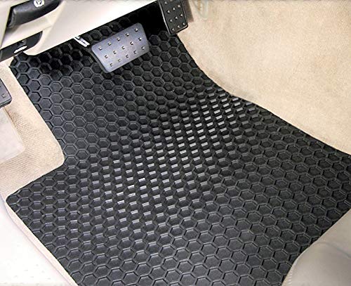 Intro-Tech JA-162F-RT-B HexoMats Front Row 2 pc. Custom Fit Auto Floor Mats for Select Jaguar X-Type Models - Rubber-like Compound, Black - Thumbnail 5