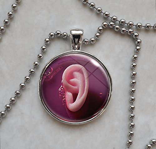 Artificially Grown Ear in Petri Dish Pendant Necklace