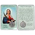 Saint St. Agatha Healing Prayer Card Laminated with Medal Patron Saint of Breast Cancer
