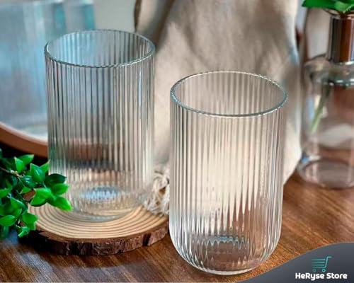 Jogo com 6 Copos Conjunto de Peças de Vidro Transparente, Linha 450ml para Suco e Água