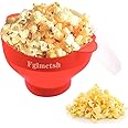 Fglmctsh The Original Microwave Popcorn Popper, Silicone Popcorn Maker Collapsible Bowl BPA -Free, Hot Air Popcorn Maker, No Oil Required，Red an Blue