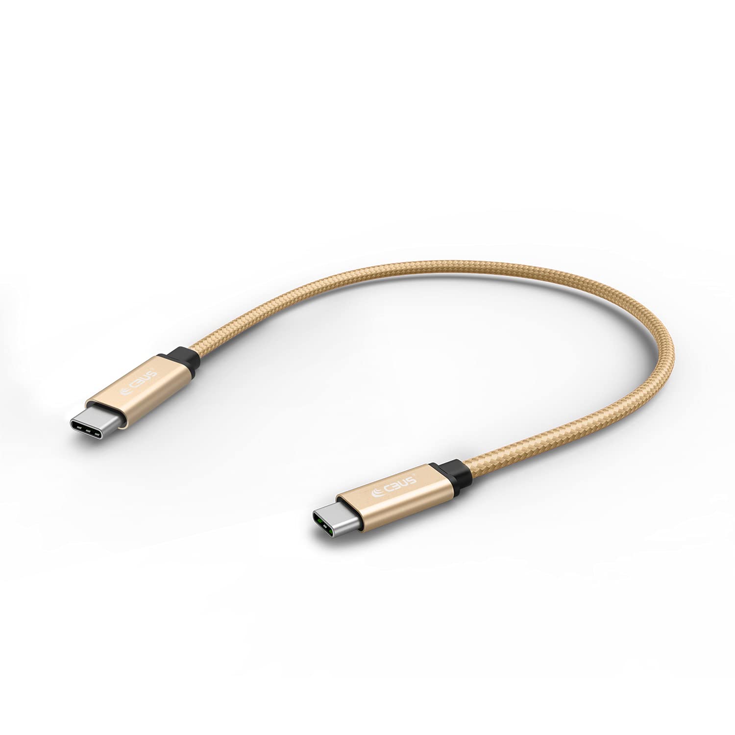 CBUS - Braided USB-C to C Fast Charging Heavy-Duty Cable for iPad Air (2020), iPad Pro (2018/2020/2021), Samsung Galaxy Tab S7, S7 FE, S7+, S6 Lite, and Active Pro. (25cm, Gold)