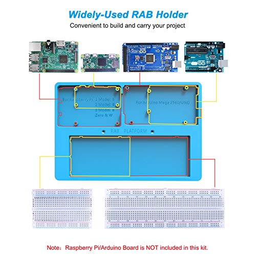 Longruner RFID Starter Kit for Raspberry Pi 4 B 3 B+ A+ 2 1 Zero W with RAB Holder, Breadboard, Detailed Tutorials, Python C Language, 215 Items, 21 Projects, Learning Electronics and Programming