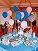Confetti Latex Balloons, 20Pcs Blue and Sliver Biodegradable Party Balloon for Wedding Decoration
