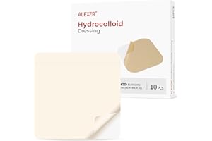 Hydrocolloid Gel Bandages 4"x4" 10 Pack| Healing Tech for Post-Surgery, Burns & Pressure Ulcers | Waterproof Scar Reduction D