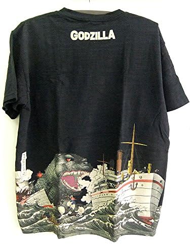 Godzilla T-Shirt Ukiyoe Japanese Traditional Print Wagara Japan Limited (M) Black