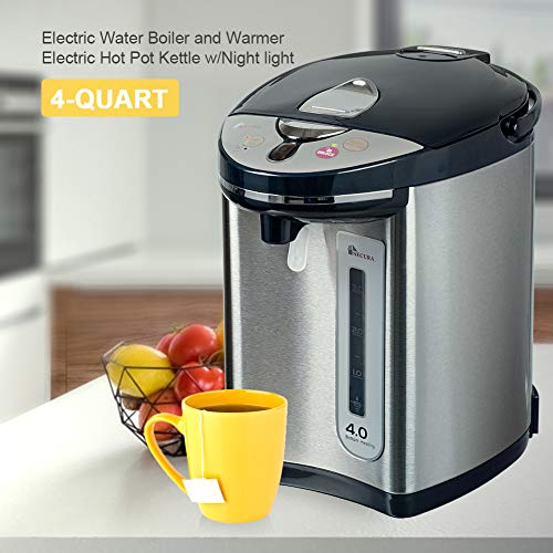 Secura Electric Water Boiler and Warmer 4Quart Electric Hot Pot Kettle w/ Night light, 18/10