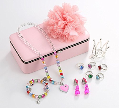 PinkSheep Princess Jewelry Box, Jewelry Storage Organizer with Colorful Jewelry Sets, Lovely Sweet Girl Gift PinkSheep Princess Jewelry Box, Jewelry Storage Organizer with Colorful Jewelry Sets, Lovely Sweet Girl Gift