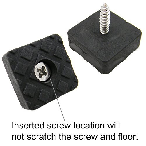 QY 12PCS Black Color Square Shape Rubber Non Slip Non Skid Feet Pad for Table Desk Chair and Sofa - Thumbnail 4