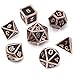 Set of Solid Metal Dice – Shiny Copper with Black Enamel Great for Role Playing Games(RPG)