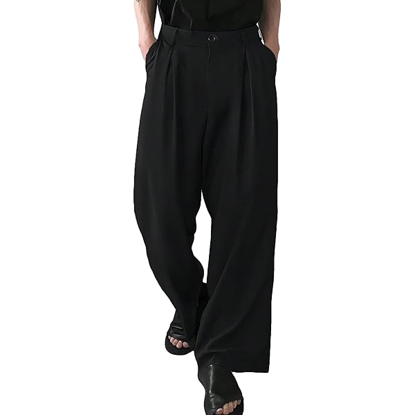 パンツ ULTIMS Pleated loose rivet wide pants L Men'S Rivet Detail Cargo Pants Pleated Front Multi-Pocket