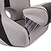 Leader Accessories Two Tone Captains Bucket Seat Boat Seat Premium Sports Flip Up Boat Seat(Light Grey/Black,Dark Red Piping)