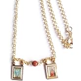 SIFRIMANIA Scapular Catholic Sacred Heart of Jesus and Miraculous Virgin Mary Pendant Chain Necklace