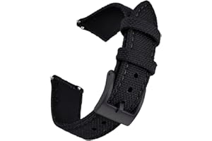 PTFULUOS Premium Soft Hybrid (Leather and Sailcloth) Watch Bands for Men Women,18mm 20mm 22mm Multiple Sizes Quick Release Replacement Watch Straps