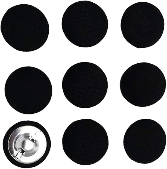 dailymall 10 Stück Ösen Knöpfe Stoff bezogen, Stoffknöpfe, Ösenknöpfe