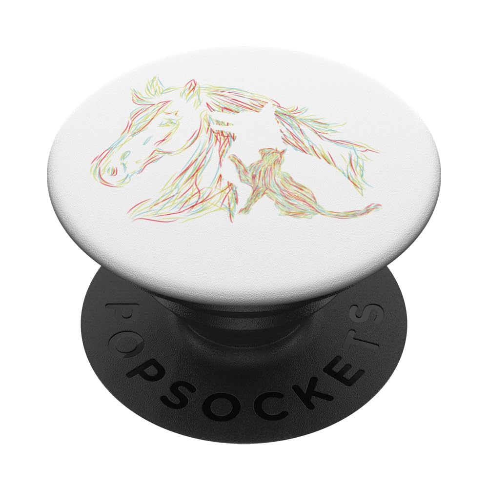Horse Dog Cat Abstract Figures Fun Four-Legged Gifts PopSockets Swappable PopGrip