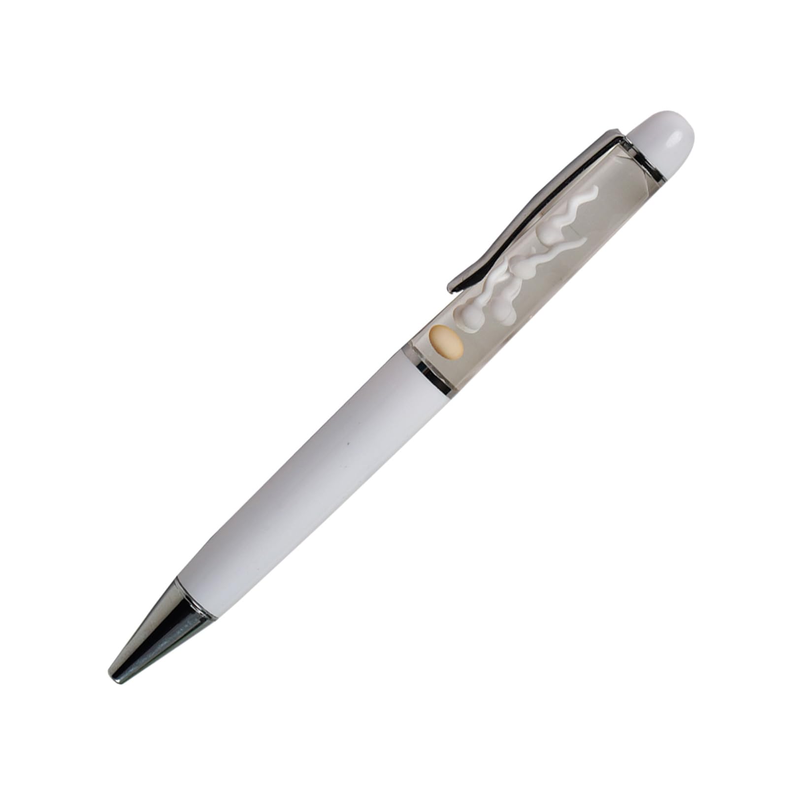 Sikyby Egg Sperm Pen 3D Floater Floating Will Be Moved Funny Pens For Adults Him Her Unique Gift Boy Girl Friend Women Wife Husband (White) — image 1