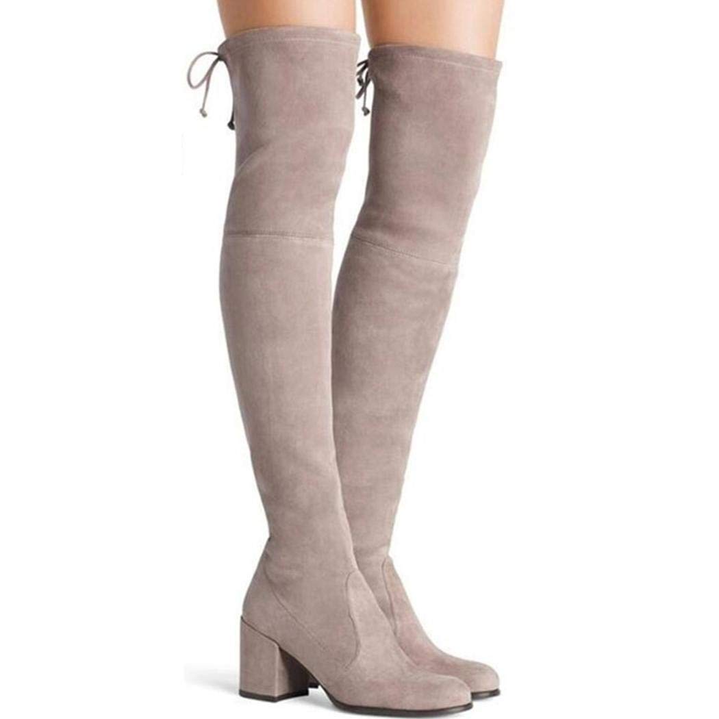 stivali lunghi invernali da donna con tacco alto e suola esterna in gomma  tiowea ideali per feste casual design con lacci nella parte superiore  Scarpe da donna urban-earth.co.uk