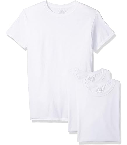 Fruit of the Loom Men's 3-Pack Breathable Crew T-Shirt, White Ice
