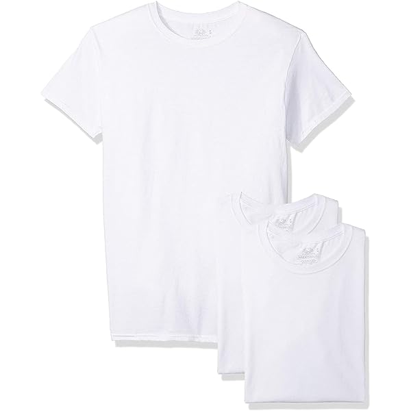 Fruit of the Loom Men's 3-Pack Breathable Crew T-Shirt, White Ice