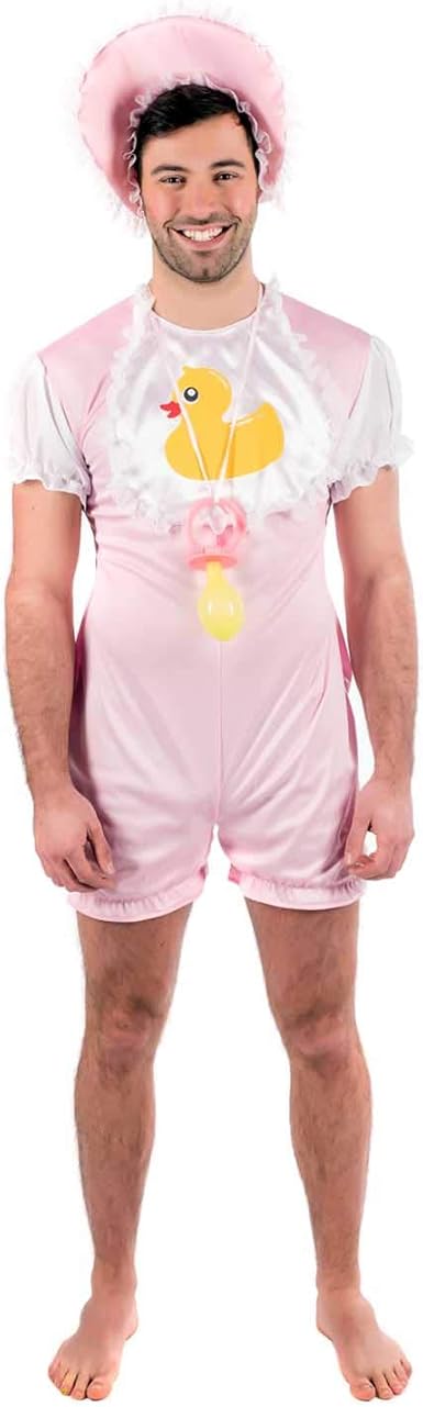 Fun Shack Mens Big Baby Costume Adults Novelty Pink Babygrow Stag Do Outfit Amazon Co Uk Clothing