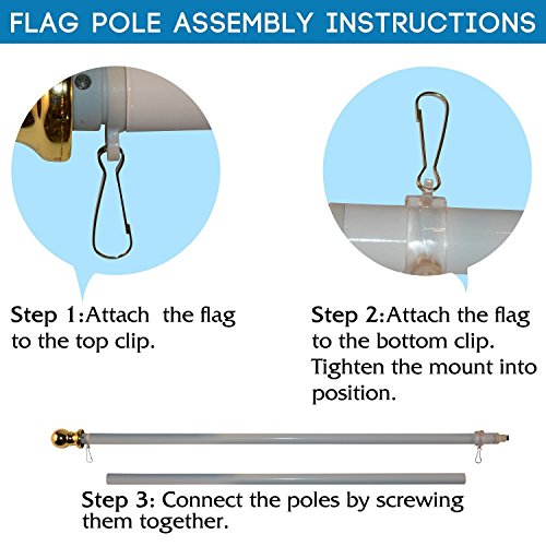 Front Line Flags Flag Pole: 6' Ft White Aluminum Flagpole | Spinning & Tangle Free | Heavy Duty | Wind Resistant and Rust Free | Best Quality Wall Mount Flagpole P/N FL6W