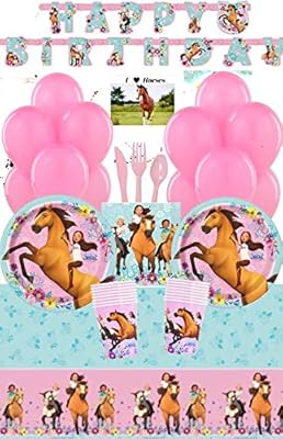 Spirit Riding Free Horse Party Supplies And Decorations Kit For 16 Includes Birthday Banner Plates Cups Tablecloth Napkins Balloons Cutlery And Postcard Jpmd Party House Buy Online At Best Price In