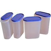 Tupperware Modular Mates Oval Plastic Container 4 Set, 2.3 Litres, 4-Pieces, Multicolor