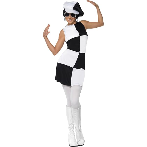 ladies 1960's fancy dress Smiffys 60s Party Girl Costume Elegant Midi Dress