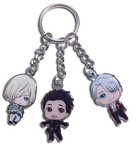 YURI ON ICE!!! Victor, Yurio SD Metal Keychain Key Chain, Multicolored
