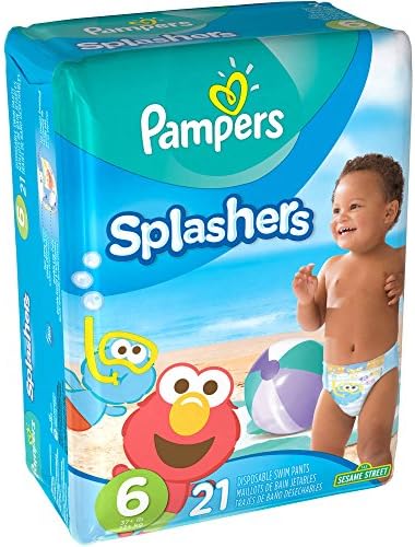 Branded Pampers Splashers Swim Diapers Size 6 21 count , Weight 37lbs - Branded Diapers with fast delivery (Soft and Comfortable for Babies)