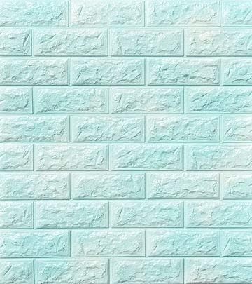 Ufixit DIY Self Adhesive PE Foam Brick Wall Sheet/Panel/Sticker -10 Sheets (Each Sheet is 71 cm x 77cm x 1 cm) Covers 58.4 sq.ft (Two Tone Blue)