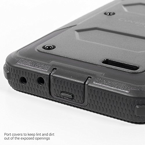 ZTE Maven 3 Case, ZTE Prestige 2 Case, ZTE Overture 3 Case, CoverON [Tank Series] Tough Hybrid Hard Armor Protective Phone Cover Case For ZTE Prestige 2 / Maven 3 / Overture 3 - Black / Black - Thumbnail 5