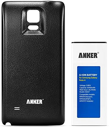 [NFC/Google Wallet Capable] Anker 6440mAh Extended Battery for Samsung Galaxy Note 4, N910, N910U 4G LTE, N910V(Verizon), N910T(T-Mobile), N910A(AT&T), N910P(Sprint), with Black Back Cover