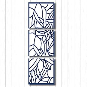 NWT Canvas Wall Art Blue Flowers Pattern Painting...