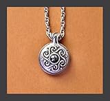 Hidden Aquitaine Sundial- Hematite & Pewter with Chain -Exceptional