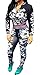 Lovaru Women's Hawaii Coconut Printing 2 Piece Jacket Suit (Large, Black)