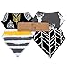 MKONY Baby Bandana Drool Bibs with 2 Snaps,Gold & Gray Set,4-Pack Soft Absorbent Cotton, Cute Baby Gift for Boys & Girls