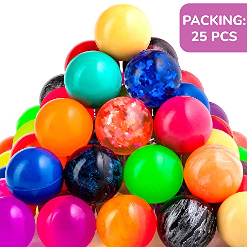 Entervending Bouncy Balls 25 Pcs Bouncing Balls Assorted Pack 1.26