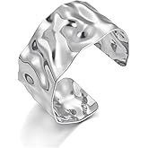 ENSKEFEN Gold Cuff Bracelet for Women Chunky Multi-layer Cross Wire Open Bracelet Hollow Wide Cuff Bracelets Adjustable Gold Open Cuff Bangle Bracelet