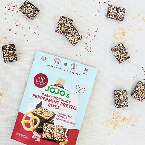 JOJO's Dark Chocolate Peppermint Pretzel Bites Made with Plant Based