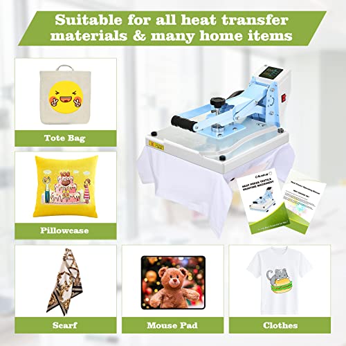 BOSSTOP Upgrade Sublimation Clamshell Heat Press 15x15,DIY Digital