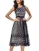 Noctflos Women's Lace Cocktail Wedding Party A Line Midi Swing Dress
