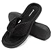 CIOR Fantiny Women's Cozy Memory Foam Spa Thong Flip Flops House Indoor Slippers Plush Gridding Velvet Lining Clog Style-U1MTW017-Black -40-41