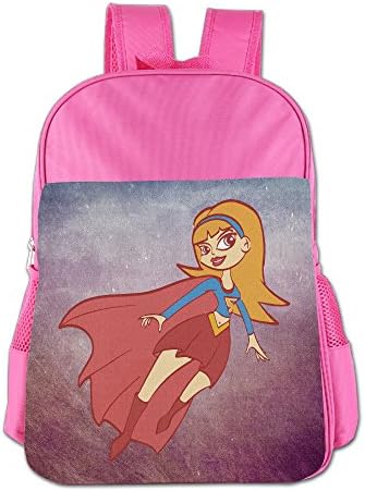 Super Girl Logo School Backpack 4-15 Years Kids Backpack Book Bag For Boys Girls Pink