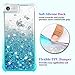 Ruky for iPhone 7 8 Case, iPhone SE 2022 Case, Gradient Quicksand Series Glitter Floating Liquid Bling Sparkle Soft TPU Protective Girls Women Case for iPhone 6/6s/7/8/SE 2020 & SE 2022, Gradient Teal