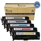 V4INK ® 5 Pack Replacement CB540A CB541A CB542A CB543A 125A Toner Cartridge-(2Black,1Cyan,1Magenta,1Yellow) for Color LaserJet CP1215 CP1515n CP1518ni