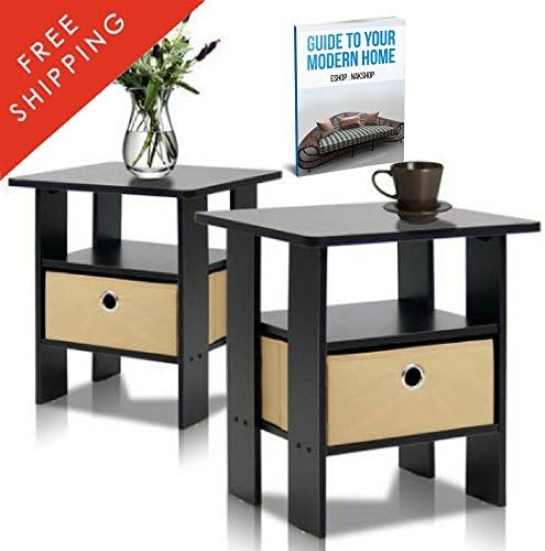 Bedside Tables Set of 2 Small Chic Simple Designs Stylish for Girls and Mens Bedroom Modern Nightstand Decor Small Safe Decorative and eBook by NAKSHOP